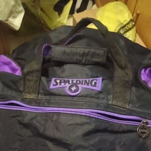 Spalding Black and Purple Sports Bag